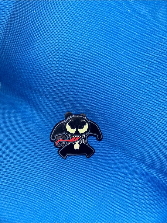 Disney Marvel Other - Disney Marvel Venom Pin Includes Pin Holder Colored Black Red White Silver NWOTS